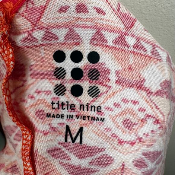 NEW Title Nine Breeze Frances Dress Double V Aztec Print Jo'Berg Pink Orange M - Picture 8 of 14